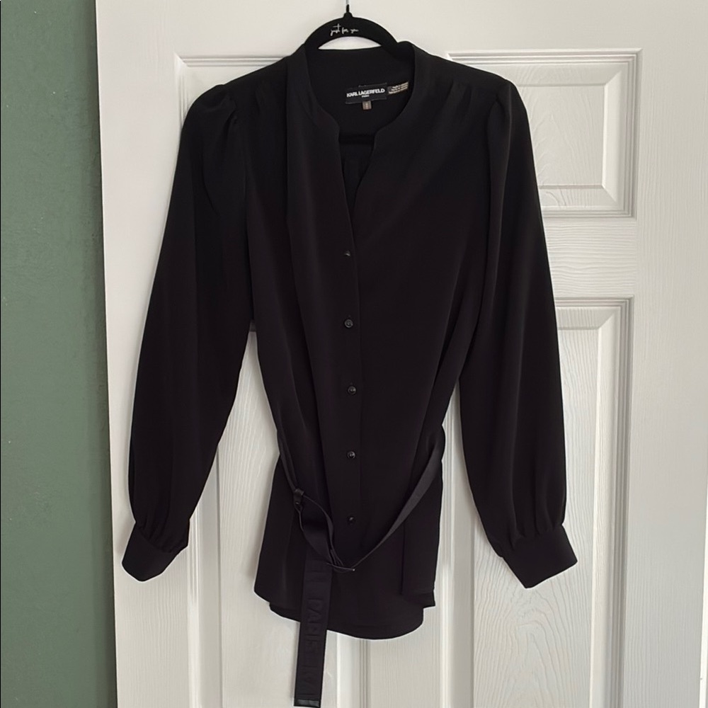 Black Button-Up Blouse